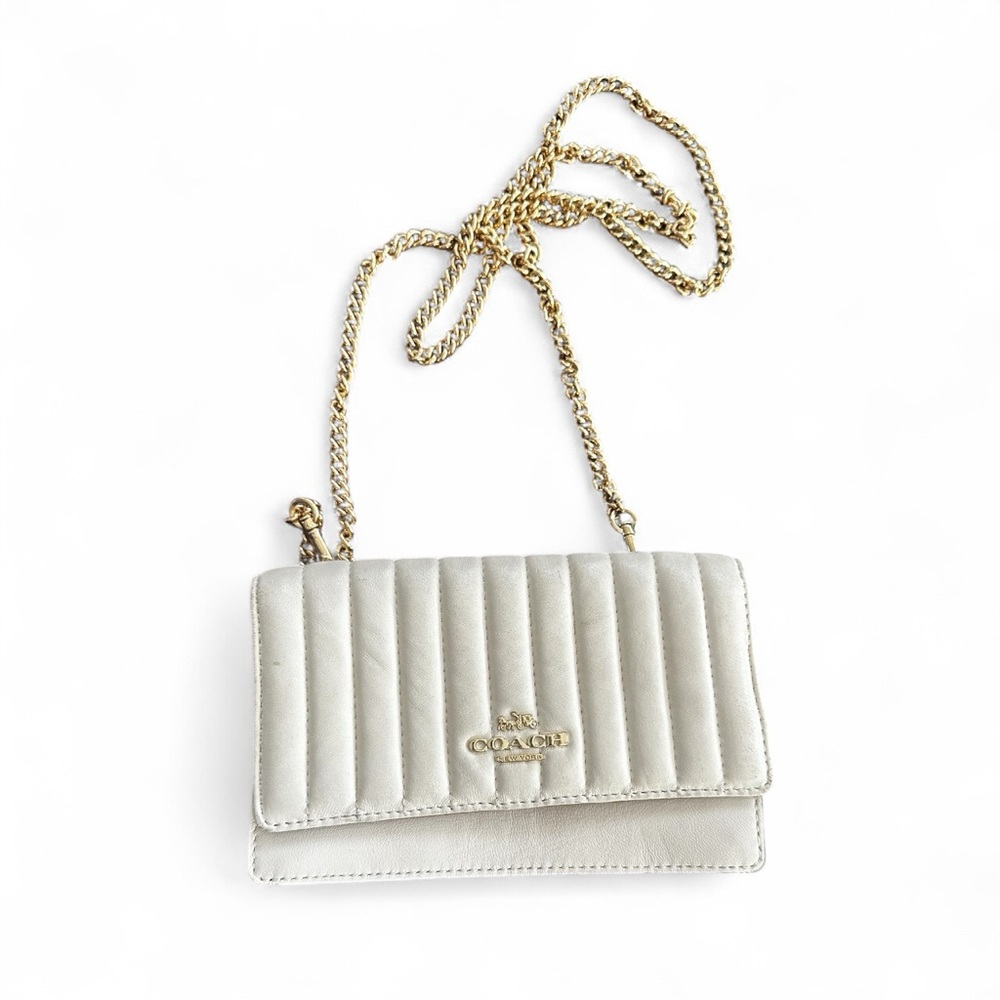 Coach Cream Quilted Crossbody Bag
